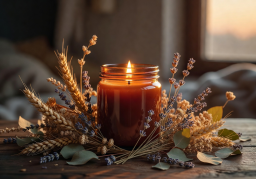 Amber Twilight candle styled with botanicals thumbnail
